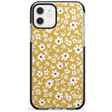 Floral Print on Mustard - Cute Floral Design Pink Fade Impact Phone Case for iPhone 11 Pro Max