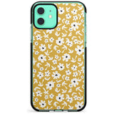 Floral Print on Mustard - Cute Floral Design Pink Fade Impact Phone Case for iPhone 11 Pro Max