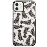 Black Labrador Watercolour Dog Pattern Black Impact Phone Case for iPhone 11