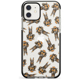 Doberman (Cropped) Watercolour Dog Pattern Black Impact Phone Case for iPhone 11