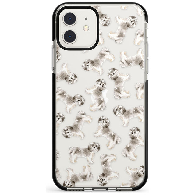 Shih tzu (Short Hair) Watercolour Dog Pattern Black Impact Phone Case for iPhone 11