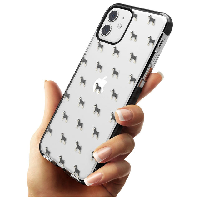 Schnauzer Dog Pattern Clear Black Impact Phone Case for iPhone 11