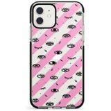 Pink Stripe Eyes iPhone Case  Black Impact Phone Case - Case Warehouse