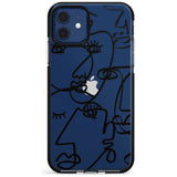 Continuous Line Faces: Black on Clear Pink Fade Impact Phone Case for iPhone 11 Pro Max