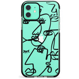 Continuous Line Faces: Black on Clear Pink Fade Impact Phone Case for iPhone 11 Pro Max