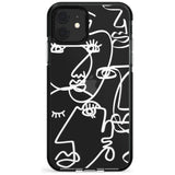 Continuous Line Faces: White on Clear Pink Fade Impact Phone Case for iPhone 11 Pro Max