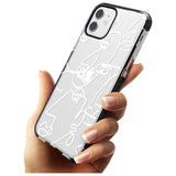 Continuous Line Faces: White on Clear Pink Fade Impact Phone Case for iPhone 11 Pro Max