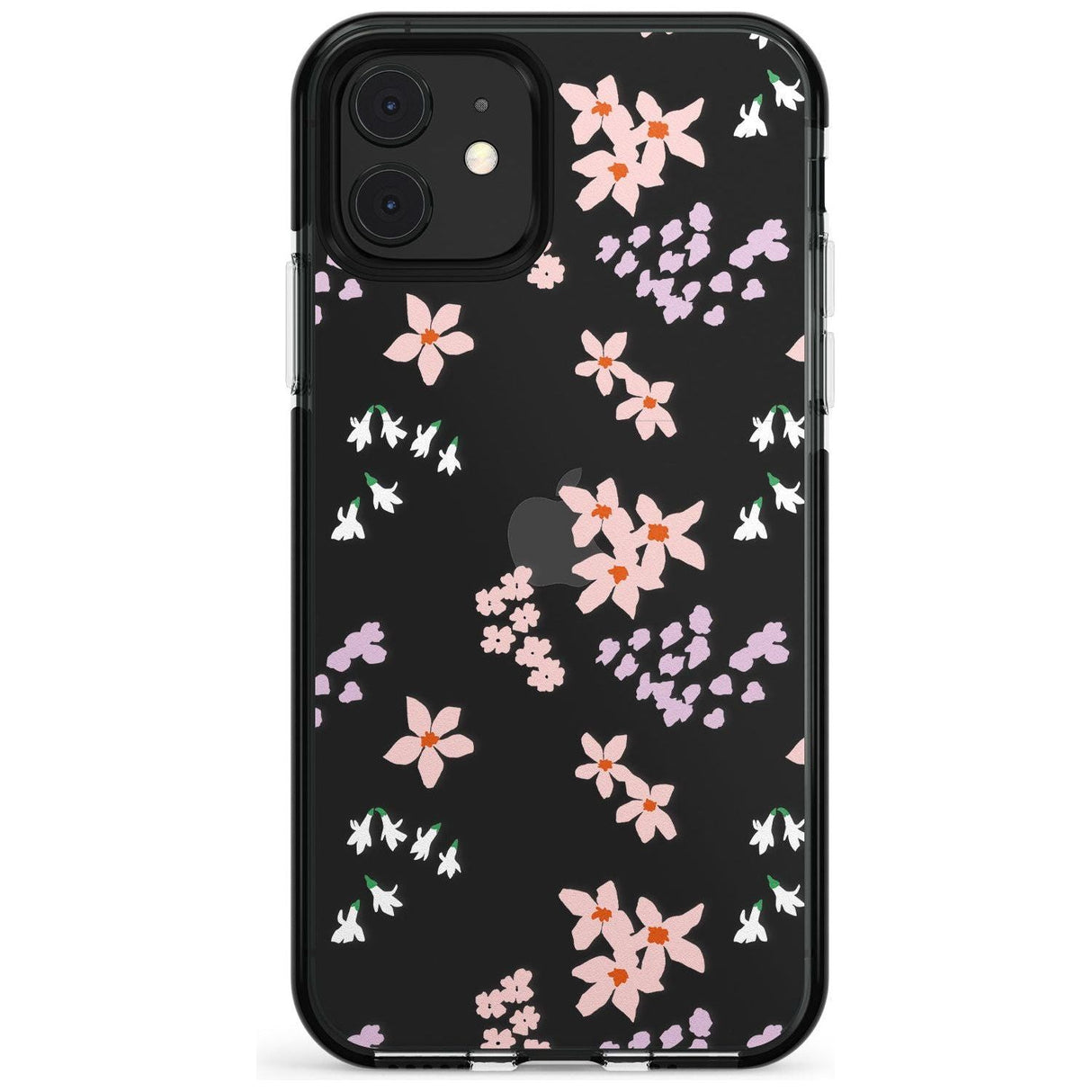 Pink & Purple Flower Mix: Clear Pink Fade Impact Phone Case for iPhone 11 Pro Max