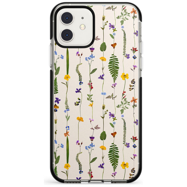 Wildflower Chain Design - Cream Black Impact Phone Case for iPhone 11