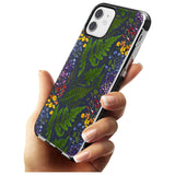 Busy Floral and Fern Design - Navy Black Impact Phone Case for iPhone 11