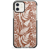 Wildflowers and Ferns on Terracotta Black Impact Phone Case for iPhone 11