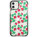 Strawberry Pattern iPhone Case  Black Impact Phone Case - Case Warehouse