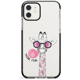 Think Pink Giraffe Black Impact Phone Case for iPhone 11 Pro Max