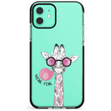 Think Pink Giraffe Black Impact Phone Case for iPhone 11 Pro Max