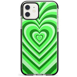 Green Heart Illusion Black Impact Phone Case for iPhone 11 Pro Max