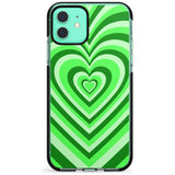 Green Heart Illusion Black Impact Phone Case for iPhone 11 Pro Max