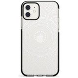 White Henna Flower Wheel Black Impact Phone Case for iPhone 11 Pro Max