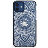 White Henna Flower Wheel Black Impact Phone Case for iPhone 11 Pro Max