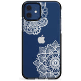 White Henna Florals Black Impact Phone Case for iPhone 11 Pro Max