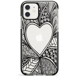 Black Henna Heart Black Impact Phone Case for iPhone 11 Pro Max