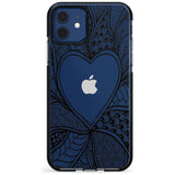 Black Henna Heart Black Impact Phone Case for iPhone 11 Pro Max