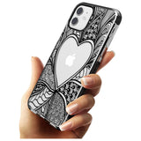 Black Henna Heart Black Impact Phone Case for iPhone 11 Pro Max