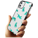 Turquoise Tiger Jungle Cat Pattern Black Impact Phone Case for iPhone 11