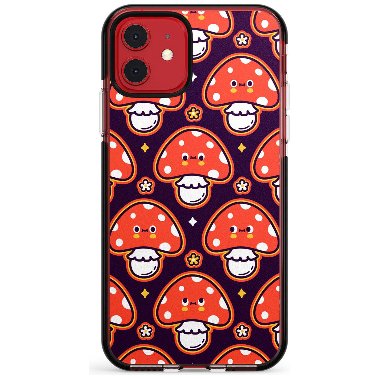 Mushroom Kawaii Pattern Black Impact Phone Case for iPhone 11 Pro Max