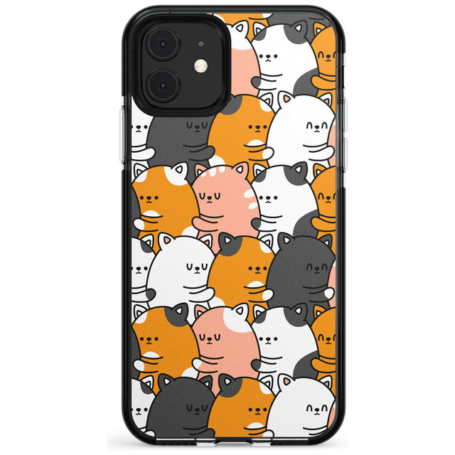 Spooning Cats Kawaii Pattern Black Impact Phone Case for iPhone 11 Pro Max