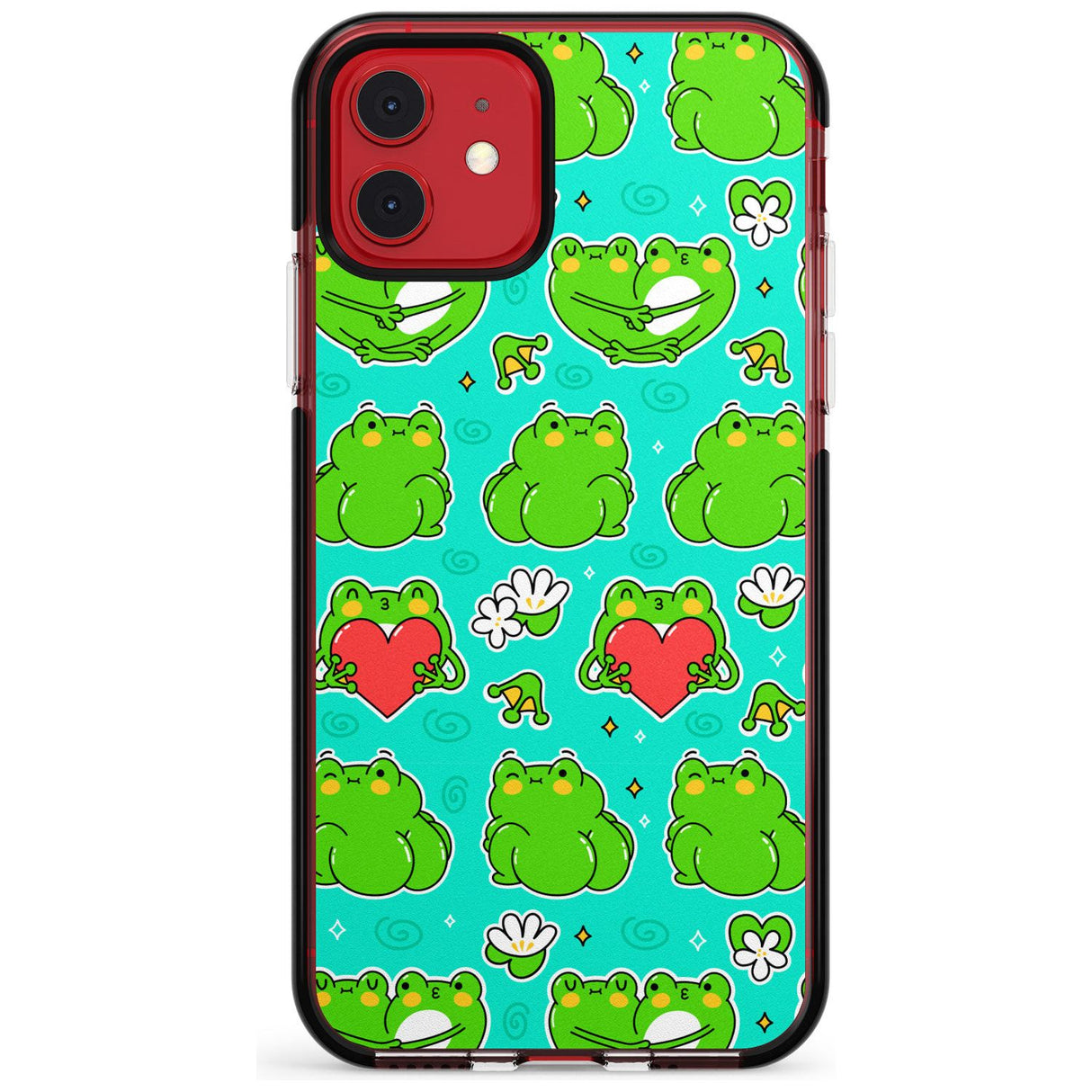 Frog Booty Kawaii Pattern Black Impact Phone Case for iPhone 11 Pro Max