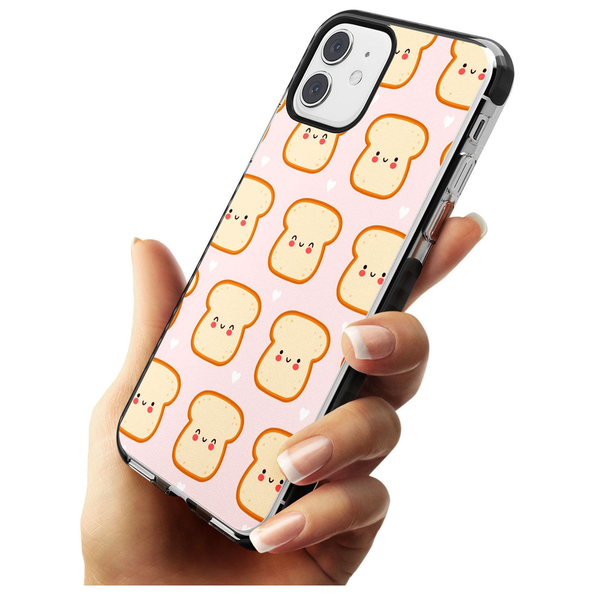 Bread Faces Kawaii Pattern Black Impact Phone Case for iPhone 11 Pro Max