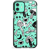 Psychedelic Mushrooms Pattern Black Impact Phone Case for iPhone 11 Pro Max