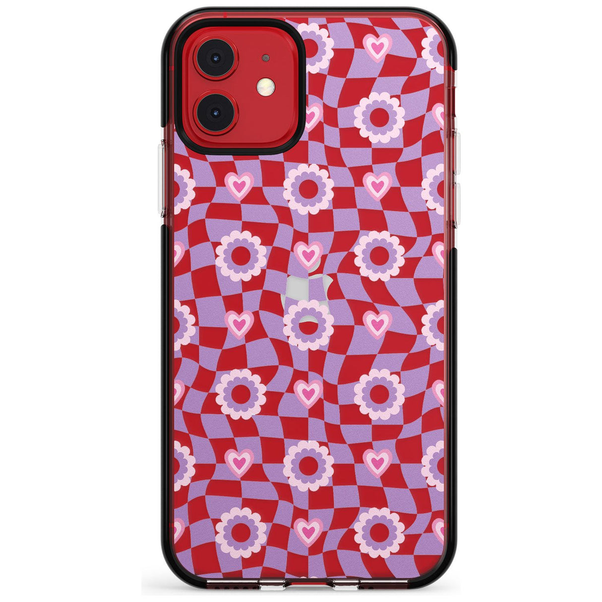 Checkered Love Pattern Black Impact Phone Case for iPhone 11 Pro Max