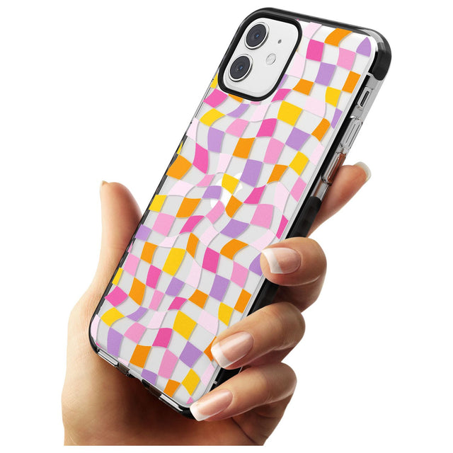 Wonky Squares Pattern Black Impact Phone Case for iPhone 11 Pro Max