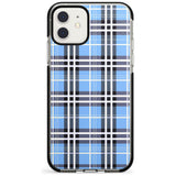 Blue Plaid iPhone Case  Black Impact Phone Case - Case Warehouse