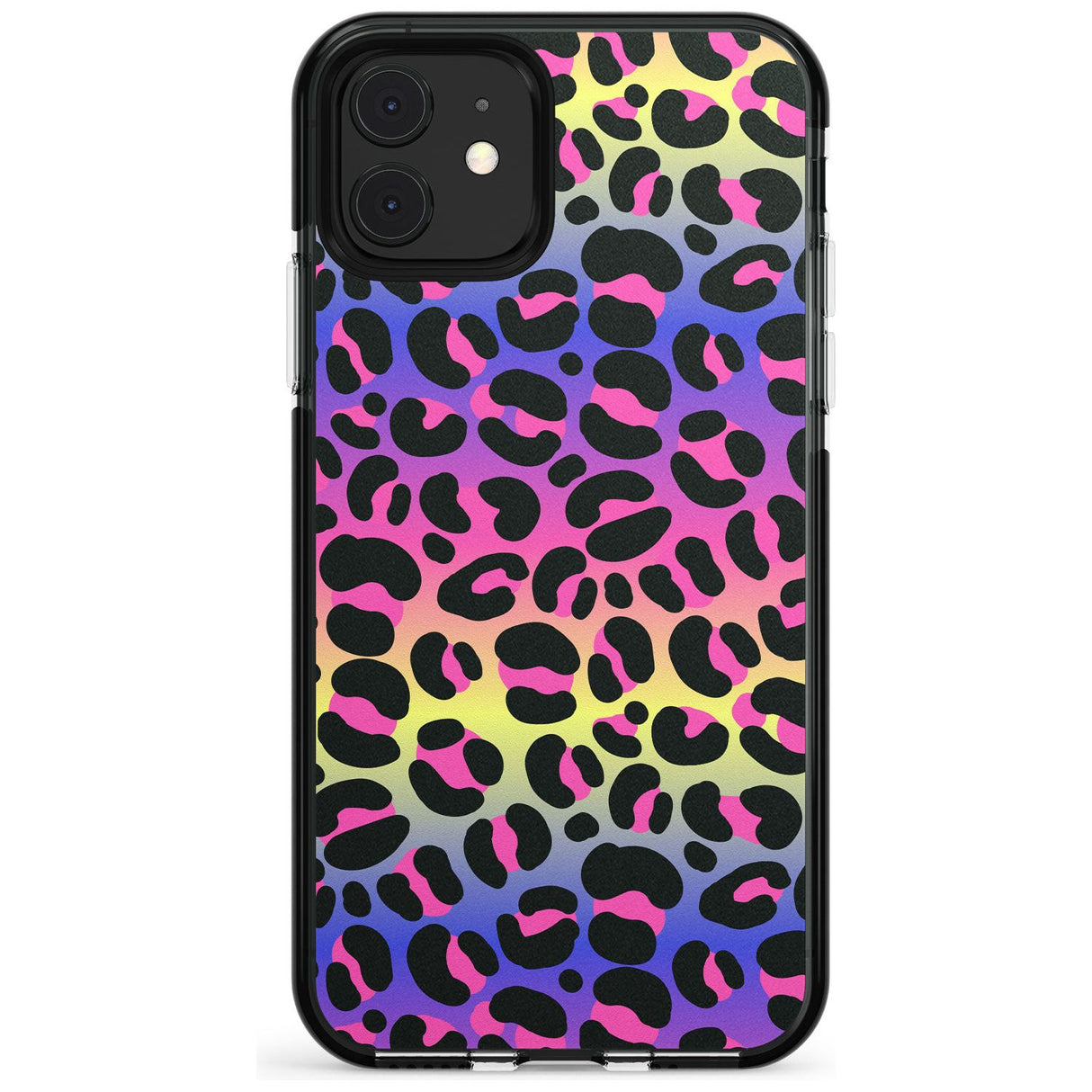 Rainbow Gradient Leopard Print Pink Fade Impact Phone Case for iPhone 11 Pro Max