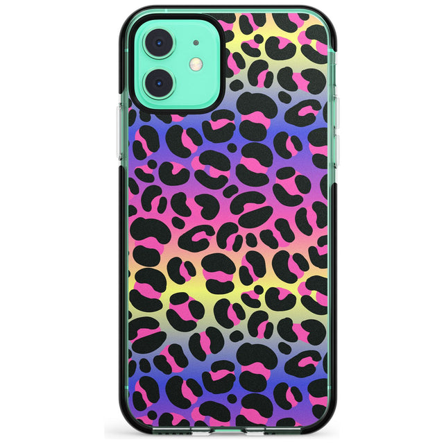 Rainbow Gradient Leopard Print Pink Fade Impact Phone Case for iPhone 11 Pro Max