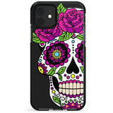 Purple Floral Sugar Skull Black Impact Phone Case for iPhone 11 Pro Max