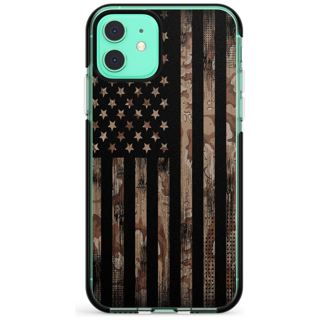 Desert Camo US Flag Black Impact Phone Case for iPhone 11 Pro Max