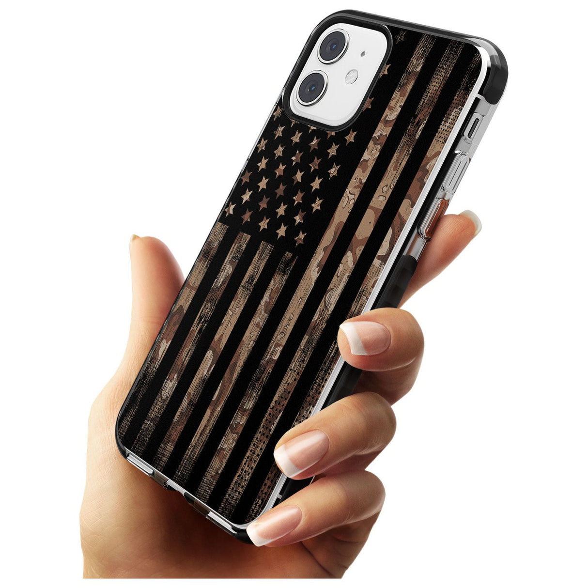 Desert Camo US Flag Black Impact Phone Case for iPhone 11 Pro Max