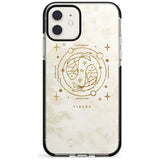 Pisces Emblem - Solid Gold Marbled Design Black Impact Phone Case for iPhone 11