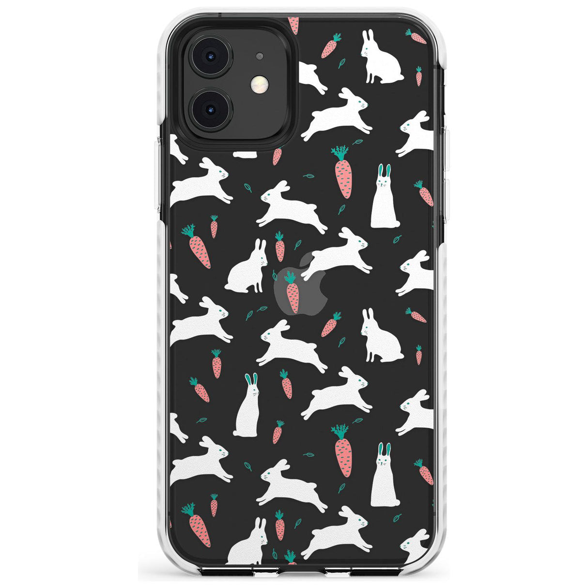 White Bunnies and Carrots Impact Phone Case for iPhone 11