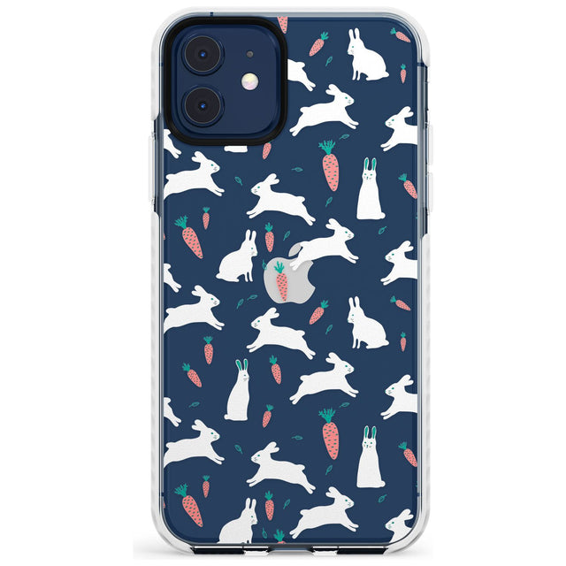 White Bunnies and Carrots Impact Phone Case for iPhone 11