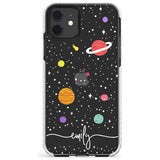 Custom Cute Cartoon Planets (Clear) Slim TPU Phone Case for iPhone 11