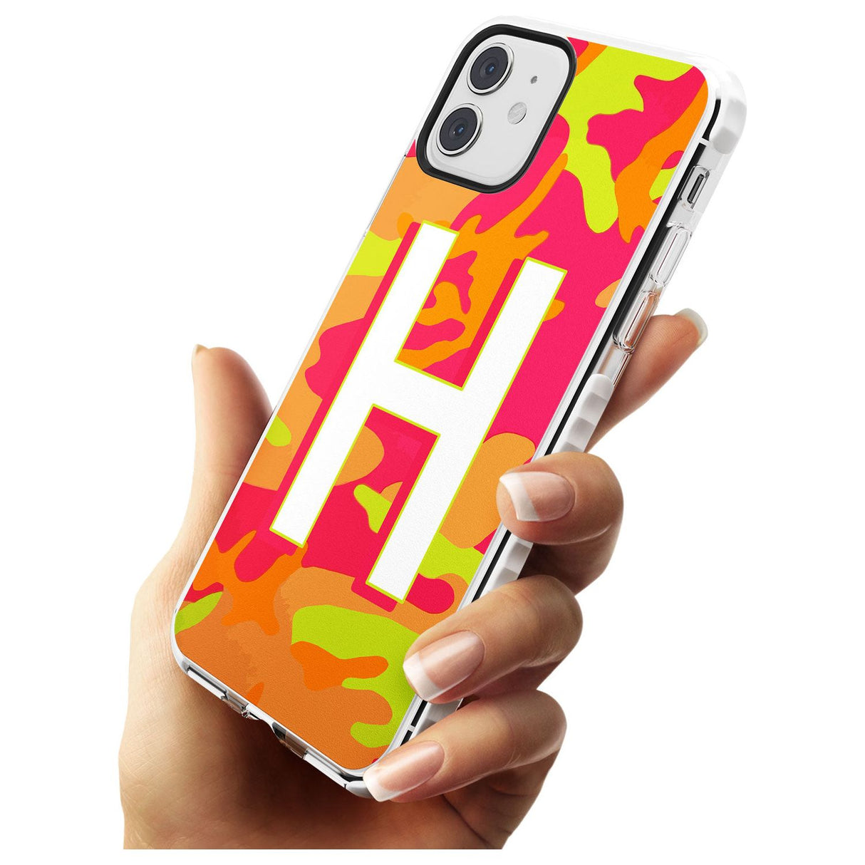 Bright Neon Camo Solid Monogram iPhone Case   Custom Phone Case - Case Warehouse