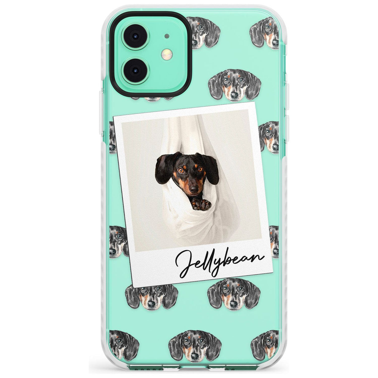 Dachshund, Black- Custom Dog Photo Slim TPU Phone Case for iPhone 11