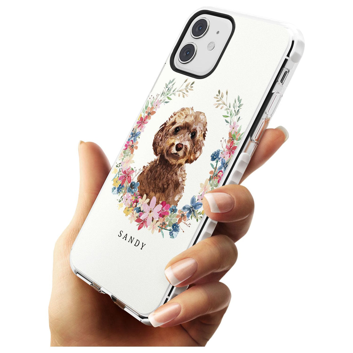 Brown Cockapoo - Watercolour Dog Portrait Impact Phone Case for iPhone 11