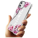 Cherry Blossoms with Custom Text Slim TPU Phone Case for iPhone 11