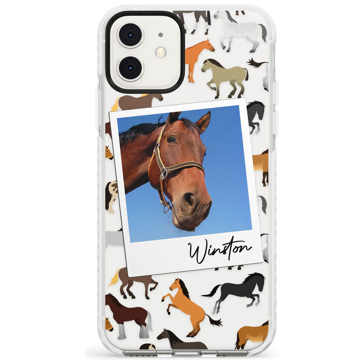 Personalised Horse Polaroid Impact Phone Case for iPhone 11