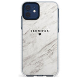 Personalised Light Grey & White Marble Slim TPU Phone Case for iPhone 11